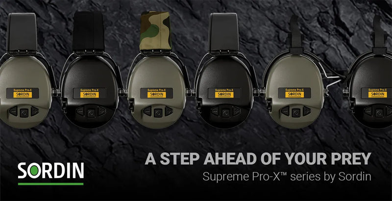 Sordin Supreme Pro-X Aktiver Kapsel-Gehörschutz - Elektronischer Gehörschützer für Jagd & Schießsport - EN 352 - Version mit Nackenband