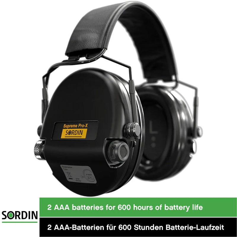 Sordin Supreme Pro-X Slim SFA Gehörschutz - aktiver Kapsel-Gehörschützer für Jagd & Schießsport - Dämmring für erhöhten SNR (31 dB)
