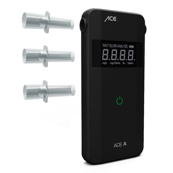 Alkomat ACE A mit elektrochemischem Sensor und LCD Display + 25 Mundstücke