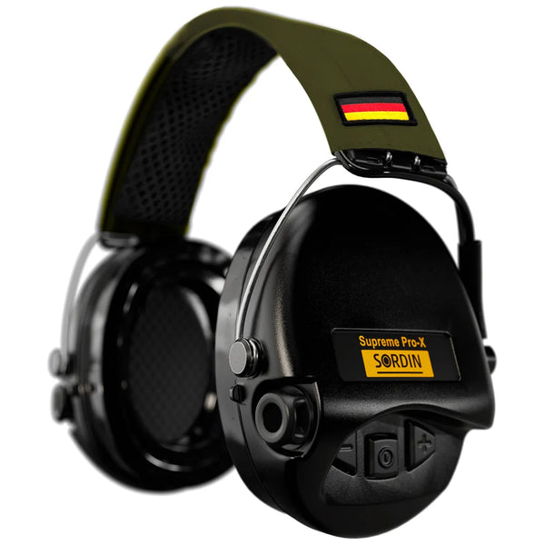 Sordin Supreme Pro-X Aktiver Kapsel-Gehörschutz - Elektronischer Gehörschützer für Jagd & Schießsport- EN 352 - SNR: 25 dB - DE Version